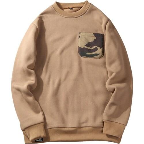 Mens Sweatshirt 2020 New Mens Pullover Autumn and Winter Camouflage Pocket Sweatshirt Loose Casual large size jacket