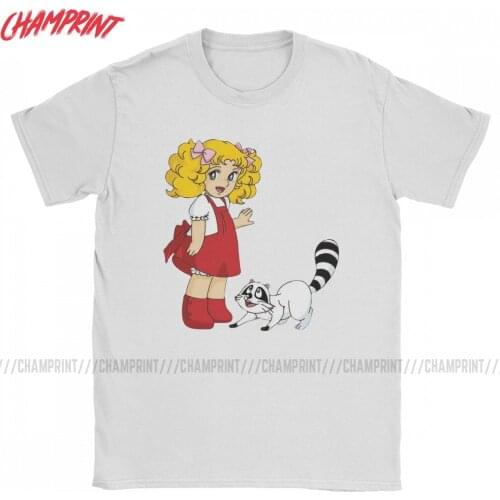 Mens Candy Candy Anime Snow Capucin T Shirts Pure Cotton Clothing Humor Short Sleeve Round Collar Tees Plus Size T-Shirt