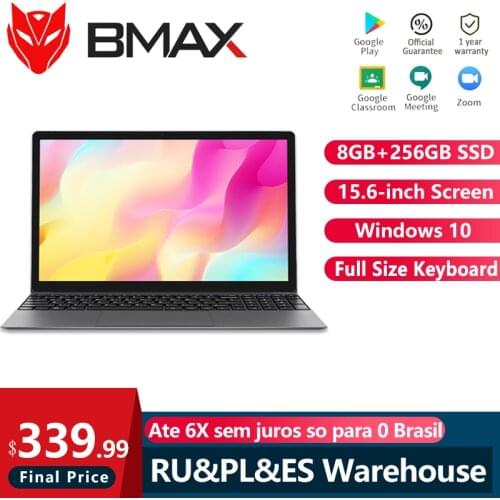 BMAX X15 15.6 inch Laptop 1920*1080 Intel Gemini Lake N4120 Intel UHD Graphics 600 8GB LPDDR4 RAM 256GB SSD ROM Notebook X15