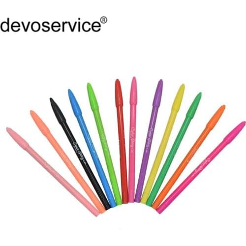 New 12Pcs/Set 12 Color Art Marker Kawaii Water Color Highlighter Signature Pen For Child Gifts Stationery Office School Supplies