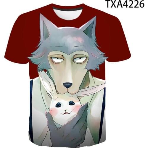 2021 New Beastars Cartoon Anime T Shirt 3D Wolf Animal Printed Men Women Children Tee Summer Boy Girl Kids Tops Cool Tees