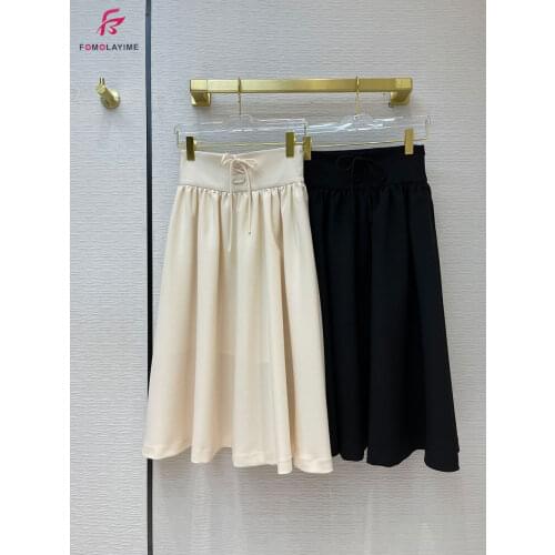 2021 Spring New Skirts Women Fashion High-quality Solid Color Wide-waisted Ppuffy Skirts