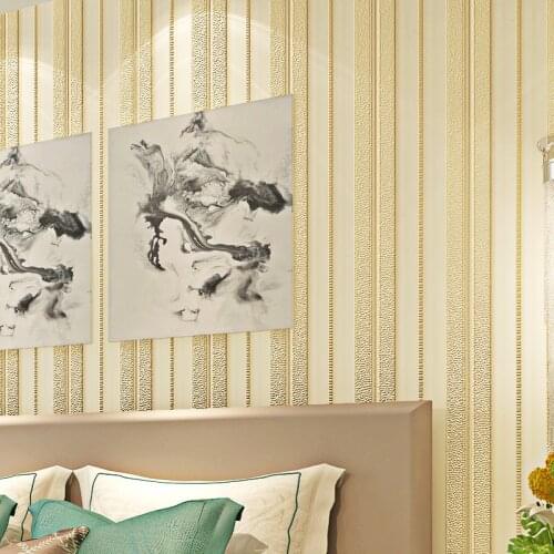 Beibehang Living room dining modern minimalist bedroom wallpaper vertical stripes ,papel de parede sala,wallpaper for walls 3d
