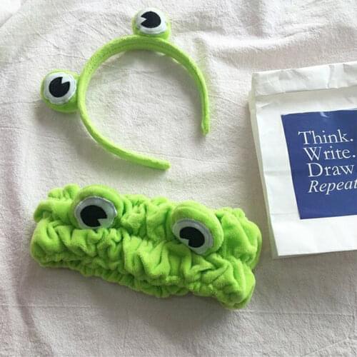 Cute Cartoon Green Frog Headband Hair Hoop Rubber Band Elastic Soft Women Girls Fashion Makeup Wash Face Hairband Headwear