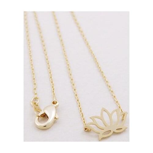 Daisies (10pcs/lot) Pendant Necklace Cute Simple Gold Silver Lotus Necklace Gift Wedding For Girl Women Wholesale
