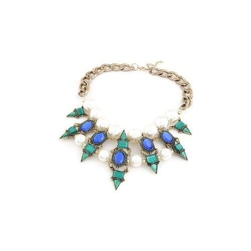 Factory direct sales gracefuls restrained luxury precious pearls temperament geometric short chain necklace clavicle jewelry