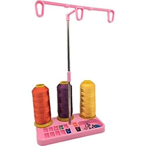 Sewing Thread Stand Adjustable 3 Thread SpoolSPlastic Holder Multi-color optional (pink) 5BB5059
