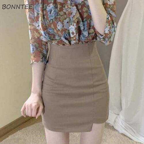Skirts Women Bodycon Summer Sexy Mini Vintage Harajuku High Waist A-line Office Ladies Korean Style Trendy Casual All-match Slim