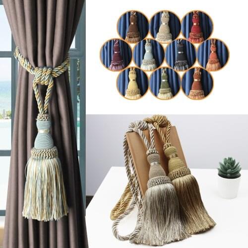 1Pc Tassel Tieback For Curtain Polyester Single Ball Curtain Holder Tie Home Decor Handmade Tassel Fringe Curtain Buckle Rope