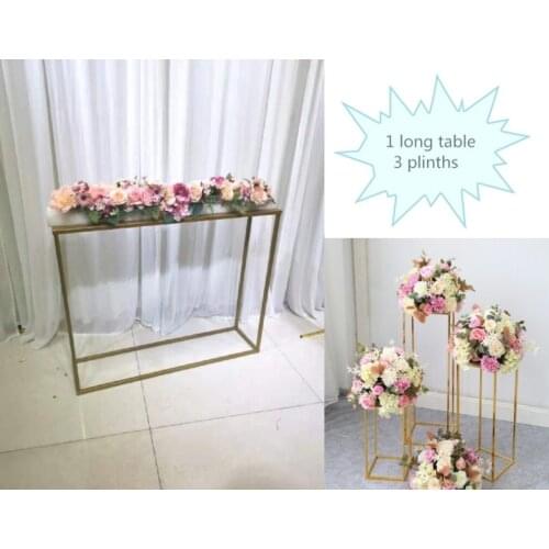 Iron Table Metal Plinths For Event Stage Backdrop Flower Row Centerpiece Rack Wedding Birthday Party Cake Dessert Display Stand