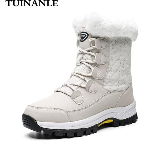 TUINANLE Womens Ankle Boots Warm Snow Boots Winter Shoes for Women Waterproof Padded Boots Winter Boots Zapatos Para Mujer