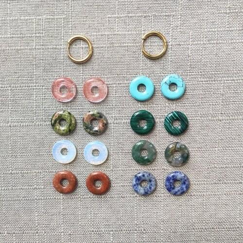 Experience classic round stone earrings stainless steel Hoops colorful kolczyki for women unique charm accessories 2020 Moda