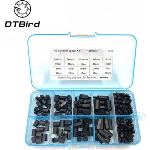 180 Stks/partij M2 M2.5 M3 M4 Mannelijke Hex Nylon Standoff Spacer Kolom Voor Pcb Moederbord Afstand Schroeven Set NL001