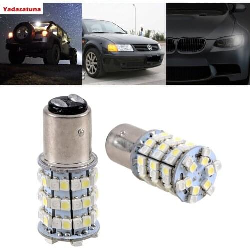 2*1157 Switchback 7528 2507 Dual Color Front Turn Signal Light White Amber 60SMD LED Bulb 1004 1142 High Bright Signal Light
