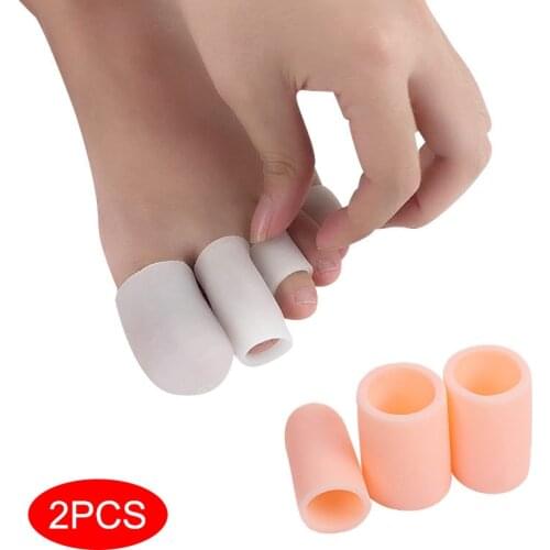 2pcs/set Finger Toe Protector Silicone Gel Cover Cap Pain Relief Preventing Blisters Corns Nail Tools Foot Care Toe Separators