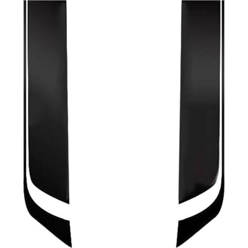 2Pcs Car Racing Sporty Stripes Hood Decals Waterproof Stickers DIY Decoration