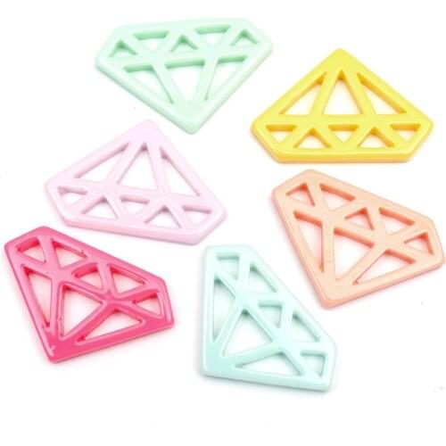 20Pcs Hollow Diamond Resin Decoration Craft Flatback Cabochon Embellishments For Scrapbooking Kawaii Cute Diy Accessories