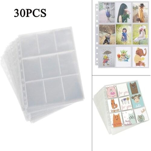 30pcs Trading Gaming Card Sleeves Storage Wallet Album Page Collection Coin Holders Wallet Sleeves Photo Albums Card Storage Bag