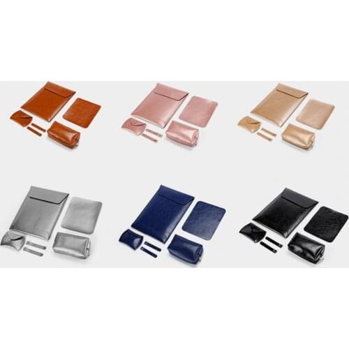 5Pcs/Set Envelope Design Portable Faux Leather Notebook Laptop Liner Sleeve Bag Case for Macbook Air/Pro 13 Inch