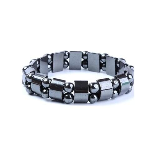 8mm xh4324 elastic thread adjusted Charm nature stone hematite Bracelet Healing Balance Prayer Reiki Chakra Buddha Yoga Bangles