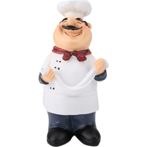 American Vintage Country Happy Chef Resin Figurine Home Restaurant Cafe Tablet Home Decoration Accessories