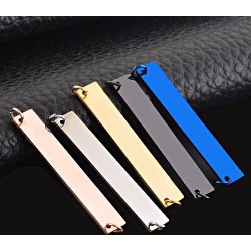 10 Pcs Stainless Steel Customized Dog Tags Pendant Name Engraved Tag Rectangle Necklace Jewelry Wholesale Dropship