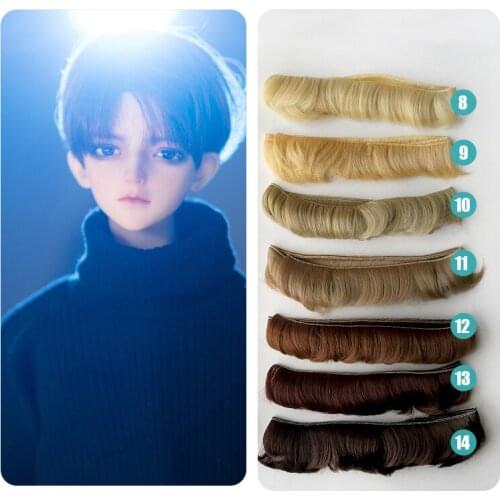 BJD\SD doll hair 5*100cm night girl doll wig short hair row ke er modified with high temperature silk wig hair row curved bangs