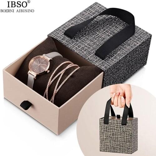 BSO Brand Luxury Women Watch gift Set Wedding Charm Quartz Watches Bracelet Valentine Gifts for Women Girlfriend High Quality
