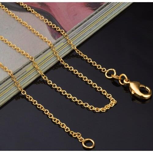 Yellow Gold O Word Chain Wholesale Necklace For Women Necklaces & Pendants Jewelry Charms Jewellery Choker Colar Kolye Colares