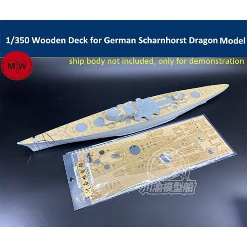 1/350 Scale Wooden Deck for German Scharnhorst 1943 Dragon 1040 Battleship Model TMW00072