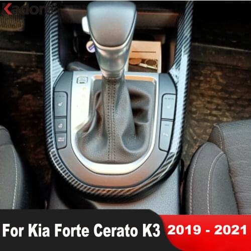For Kia Forte Cerato K3 2019 2020 Carbon fiber Interior Gear Shift Panel Molding Strip Cover Trim Car Styling Auto Accessories