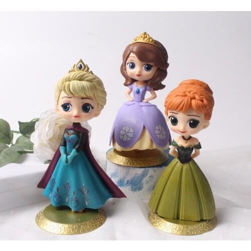 Disney Frozen Anna Elsa Princess Action Figure Sofia 16cm Mini Doll Collection Figurine Toy Model For Children Gift
