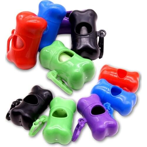 Hot Sale Bone Pet Dog Poop Bag Dispenser Waste Garbage Holder Dispensers Poop Bags Set Pets Dogs Trash Cleaning Supplies Dog Toy