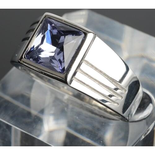316L Stainless Steel Ring Men Women Color Zircon Stone Fashion Classic Promise Engagement Jewelry For Couple