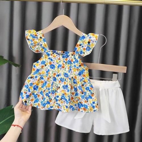 Summer Infant Baby Girls Clothing Sets Casual Fashion Print T-Shirt Pants 2pcs Suits for Baby Girl Clothes Set Toddler Outfits