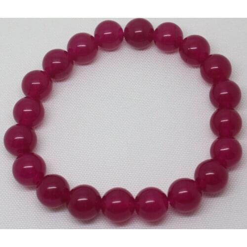 Mini.order is $7! 6-12mm plum Jades Bracelet Round DIY Jewelry Making Beads 7.5"