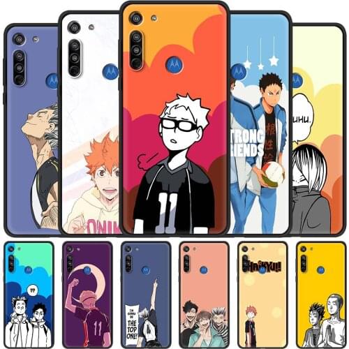 Anime haikyuu Fashion Phone Case for Motorola Moto G9 Play One Fusion Plus G8 Power G Stylus Hyper E7 Edge Lite Black Cover