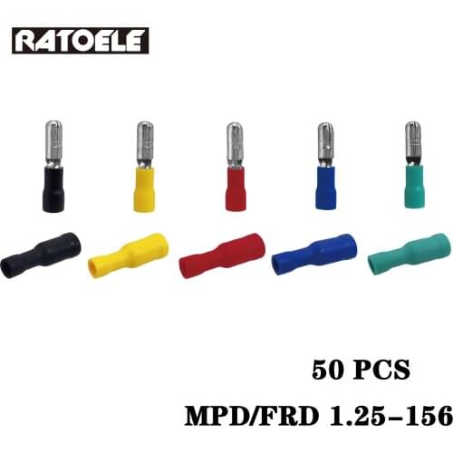 MPD/FRD 1.25-156 Audio Wiring Female and Male Insulated Electric Connector Crimp Bullet Terminal