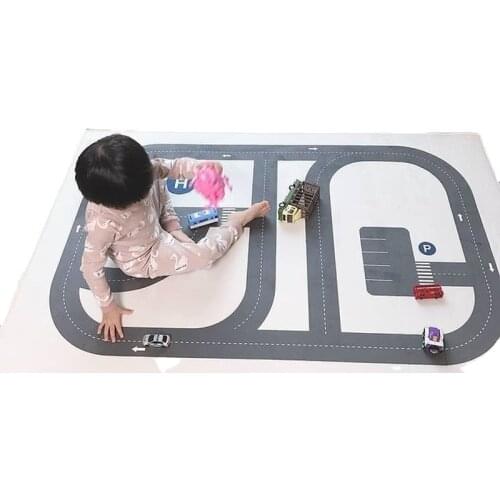Black and White Highway Floor Pad Living Room Bedroom Veranda Foot Pads Bathroom Door Non-slip Bath Mats Children Room Decor