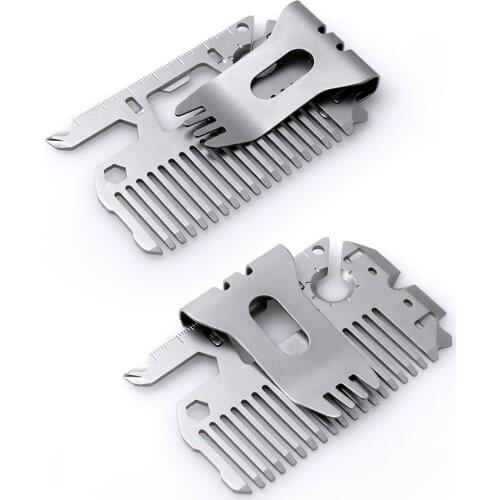 2021 New Metal Wallet Money Clip & Comb Multi-Tool Packs High Carbon Stainless Steel Credit Card Holder Minimalist Men Wallet