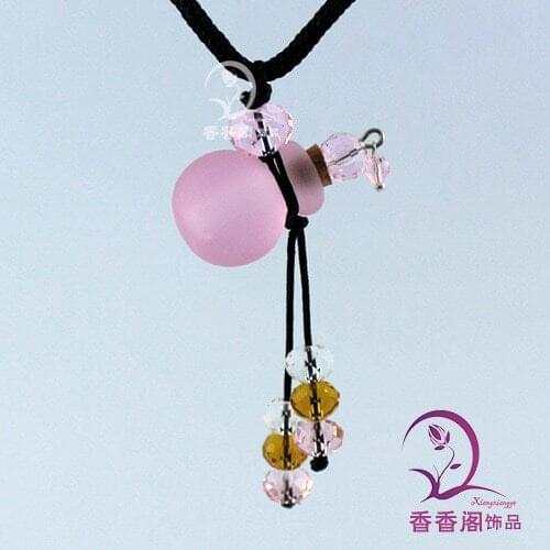 2PCS Murano Glass Perfume Necklace Candy Ball (with cord),fragrance necklace pendant ,Scent vial necklace