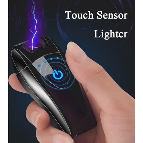 Zinc Alloy Electric USB Lighter Rechargeable Electric Flameless Plasma Candle Lighter Dropship Suppliers Gadgets For Men