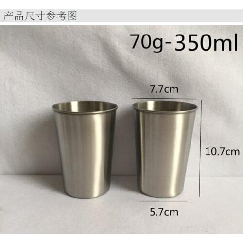 304 stainless steel beer cup child cup roll-up hem coffee or tea cup 350ml