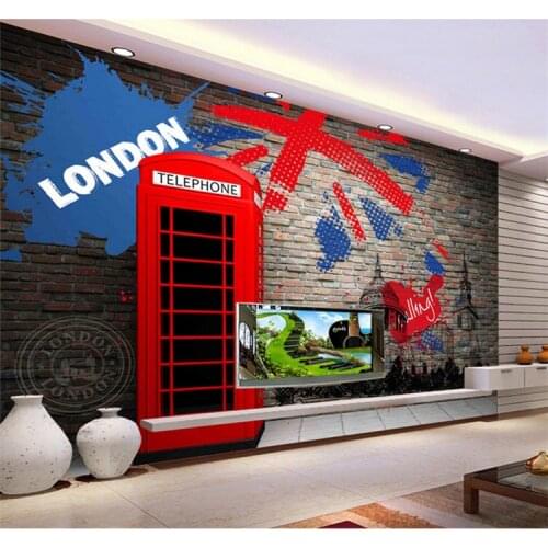 Custom Photo Wallpaper 3D Vintage London Street Wall Mural Restaurant Cafe Living Room Sofa Backdrop Mural Non-Woven Wall Papers