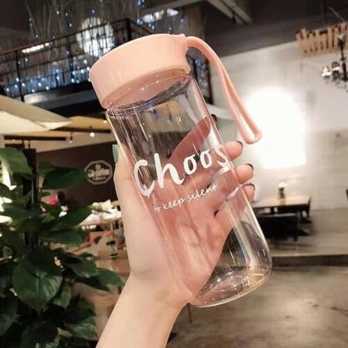 Outdoor Portable Sports Plastic Cup Creative Water Cup Children Student Cup Gift Cute Matte Water Bottle Free Shipping Items