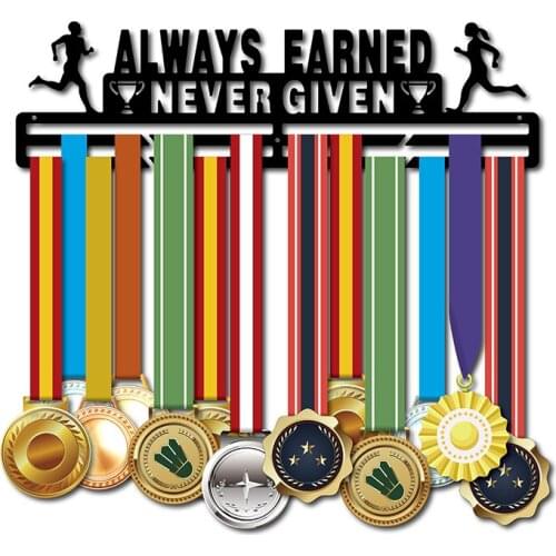 Medal holder display rack Marathon medal hanger Runner medal holder Always earned Never given sport medal rack