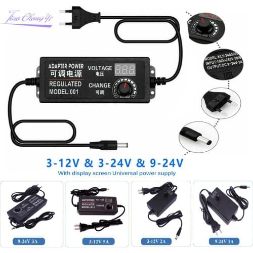 Adjustable AC To DC Power Supply 3V 5V 9V 12V 15V 18V 24V 1A 2A 5A 10A Power Supply Adapter Universal 220V To 12 V Volt Adapter