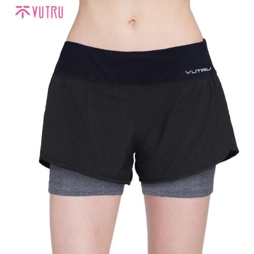 VUTRU Yoga Shorts Women Fitness Double Layered Spandex Elastic Running Workout Shorts Leggings for Ladies Gym Sport Short Pants