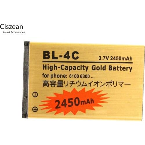 1x 2450mAh BL-4C BL 4C BL4C Gold Replacement Battery For Nokia 6100 6300 2650 2652 2690 2692 3108 3500c 6066 6088 6101 6102 ect