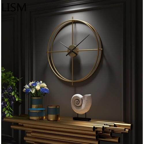 Modern Design Art Metal Nordic Design Round Wall Clock Quartz Silent Luxury Large Gold Wall Clock Horloge Home Decor